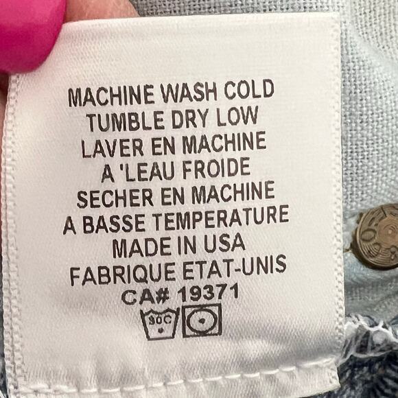 Levis Re/Done Straight Leg Denim Jeans Blue Exposed Zipper Raw Hem Size 25 Retro - Picture 13 of 14